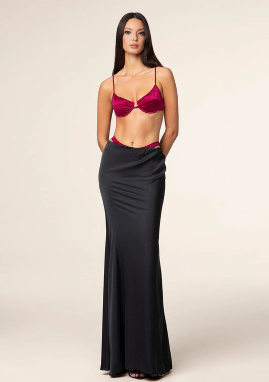 Long Woman skirt F**K Black 1373-BK