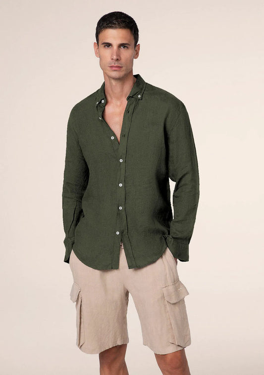 Men's shirt F**K Military green M01CL40-MG