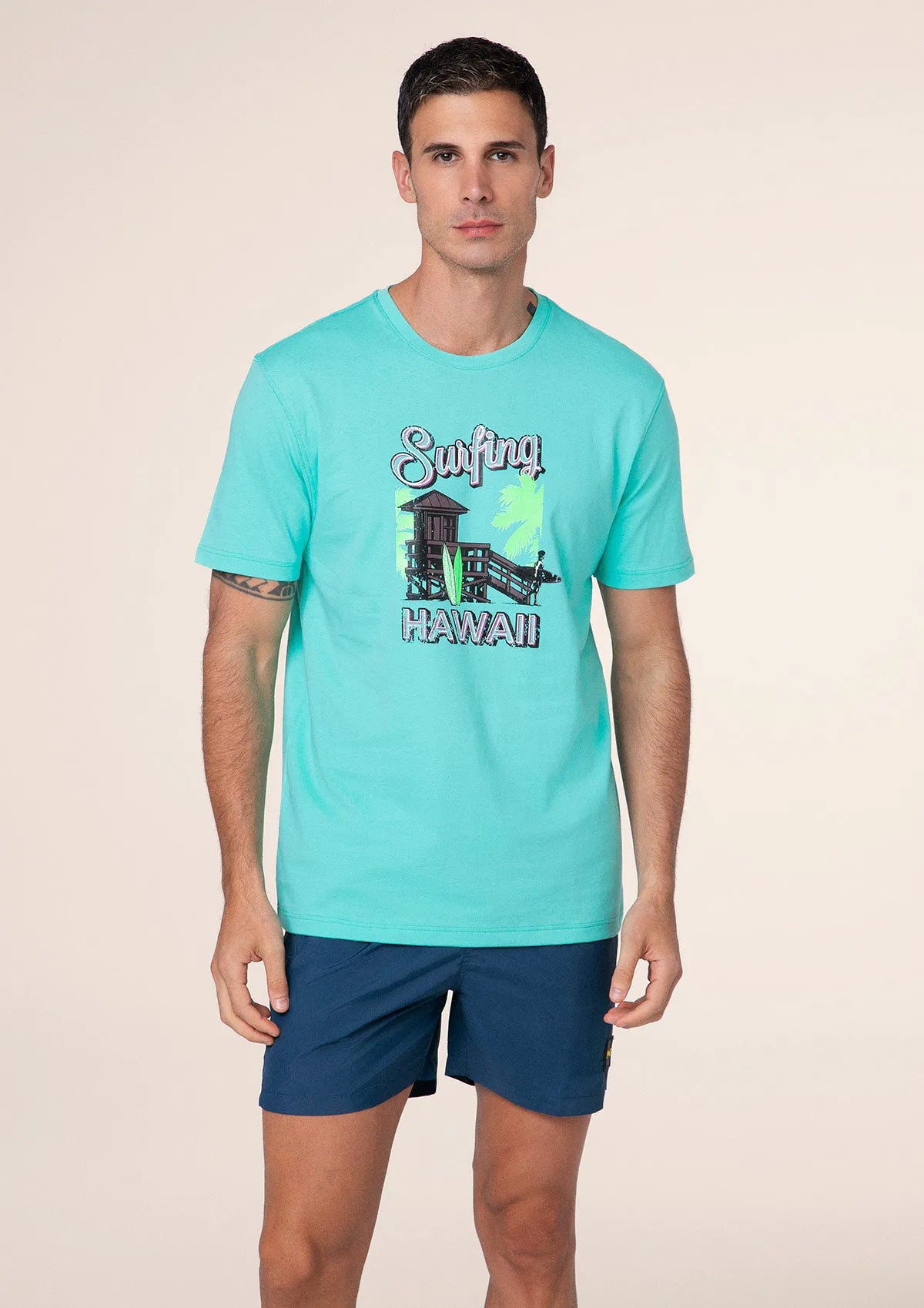 Men's T-shirt F**K Water green m01ts74-AQ