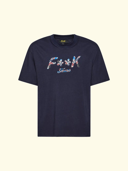 Men's T-Shirt F**K Blue SM6011-BU