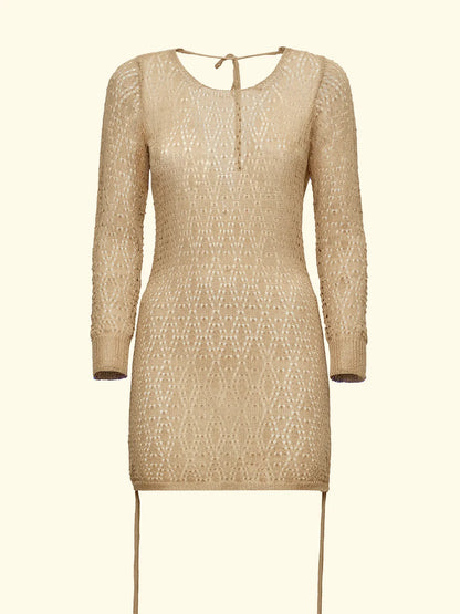 Short Women's Dress F**K Beige SW0107-BG