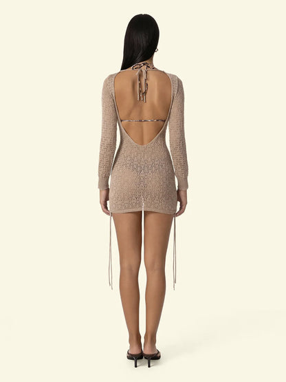 Short Women's Dress F**K Beige SW0107-BG