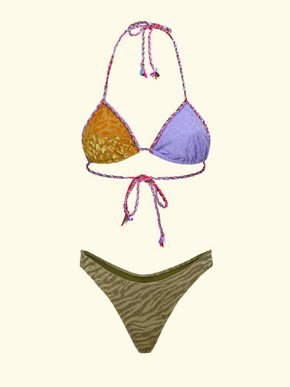 Women's Bikinis F**K Triangle with Slip American Fixed Multicolor SW0150-MC