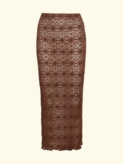 Women's Long Skirt F**K Brown SW0208-BN