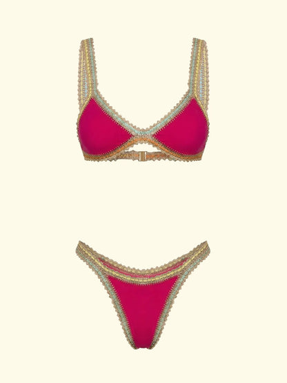 Women's Bikinis F**K Triangle with Slip American Fixed Fuchsia SW0260-FX