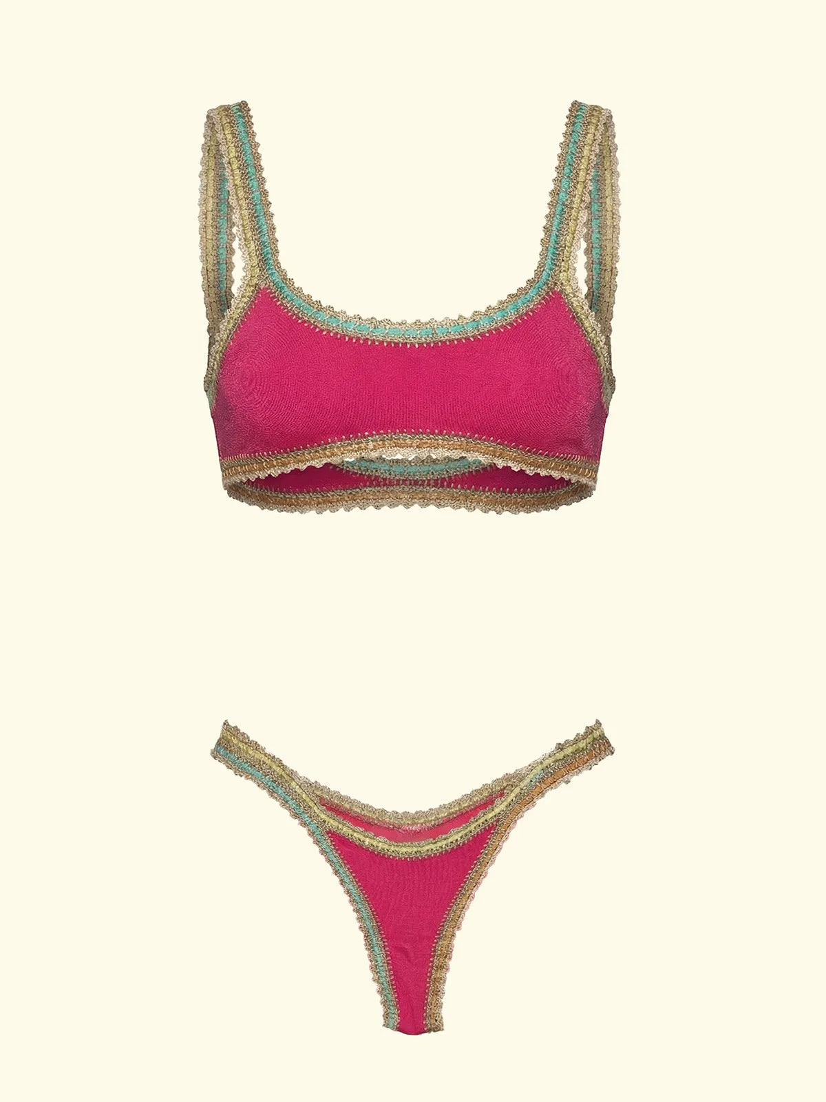 Women's Bikinis F**K Top with Slip Brazilian Fixed Fuchsia SW0261-FX