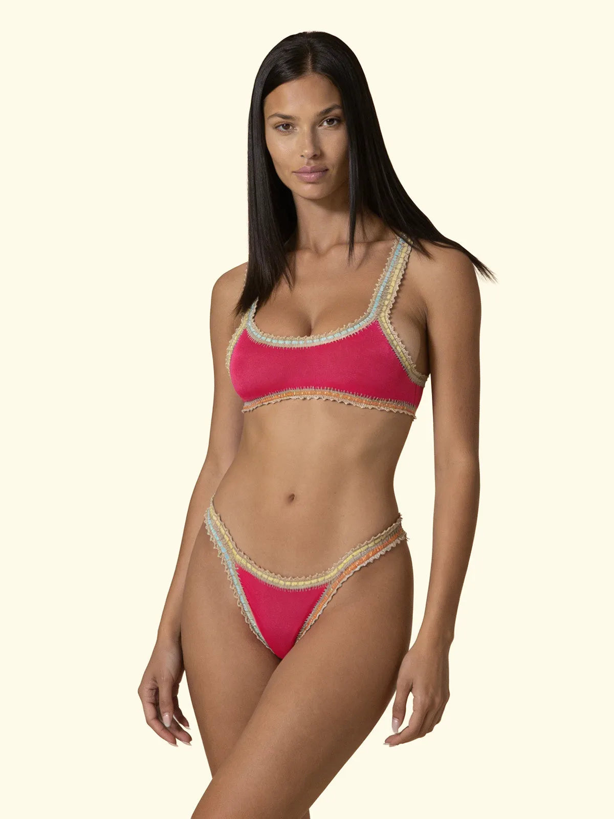 Women's Bikinis F**K Top with Slip Brazilian Fixed Fuchsia SW0261-FX