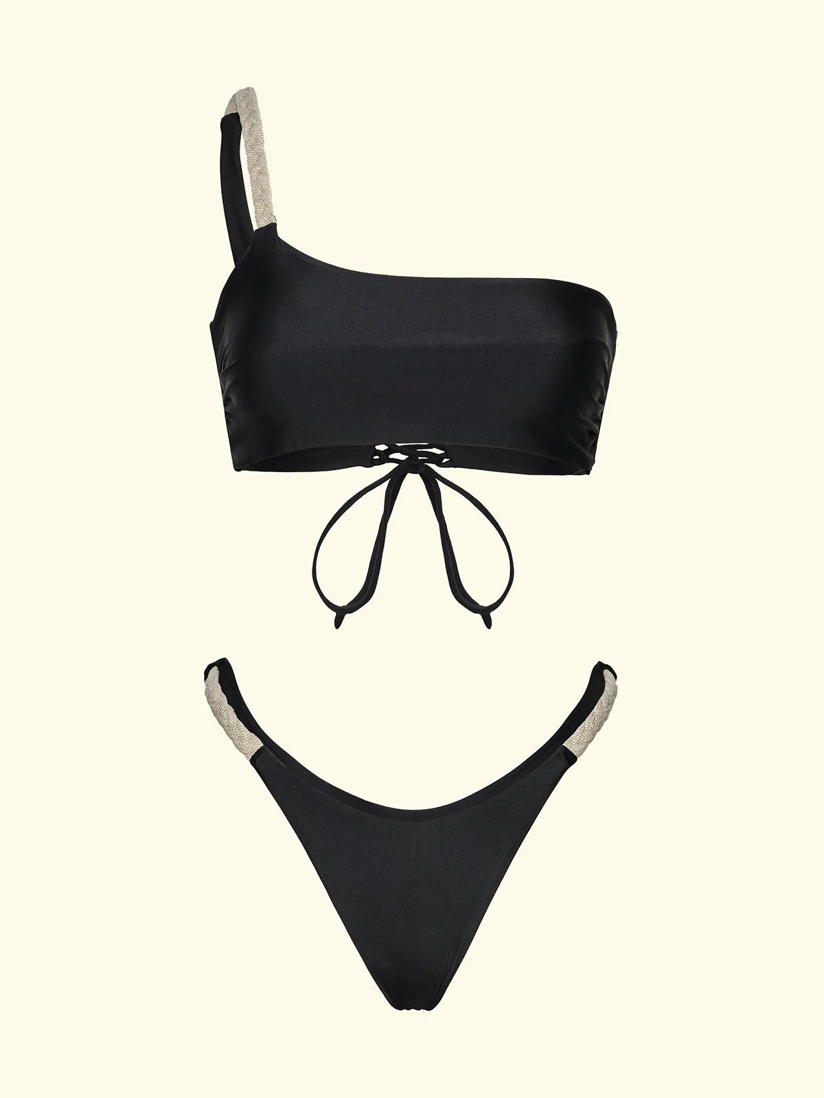 Women's Bikinis F**K Adjustable Top with Slip American Fixed Black SW0451-BK