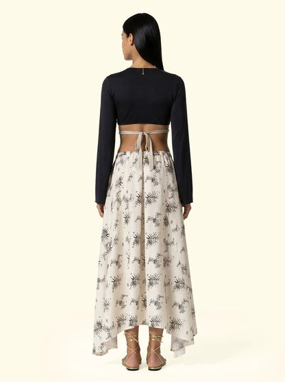 Women's Long Sleeve Crop Top F**K Black SW0457-BK