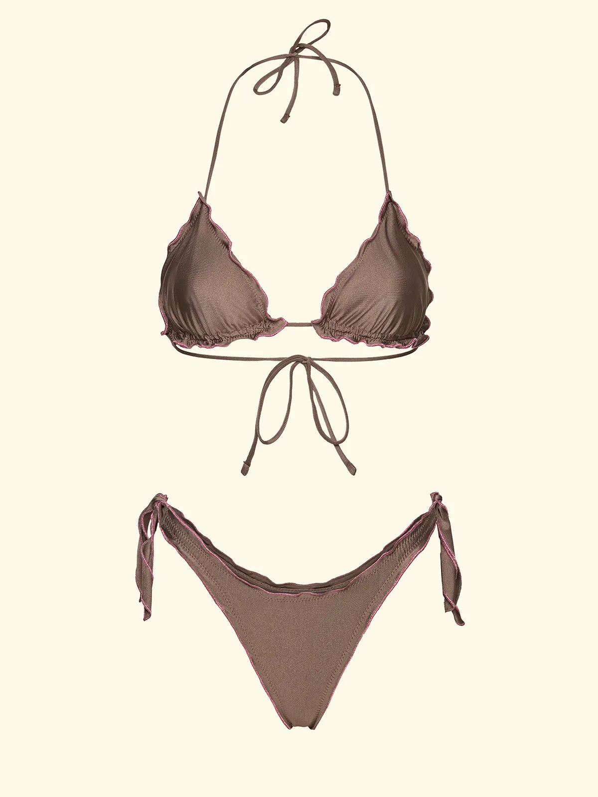 Women's Bikinis F**K Triangle with Slip Adjustable Dove Gray SW0510-MD