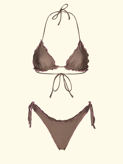 Women's Bikinis F**K Triangle with Slip Adjustable Dove Gray SW0510-MD