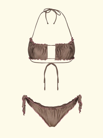 Women's Bikinis F**K Adjustable Top with Slip Adjustable Dove Gray SW0512-MD