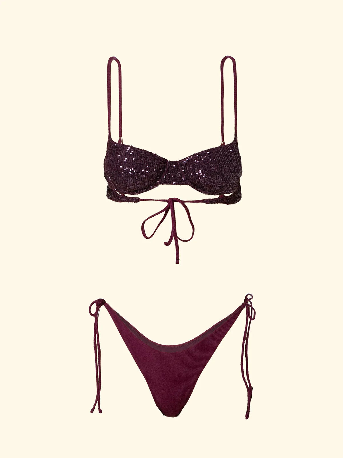 Women's Bikinis F**K Bra Underwire with Slip American Adjustable Bordeaux SW0601-BD