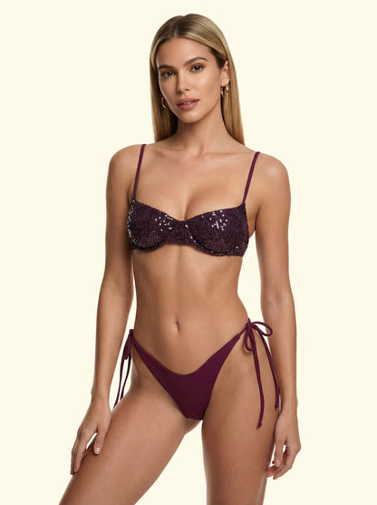 Women's Bikinis F**K Bra Underwire with Slip American Adjustable Bordeaux SW0601-BD
