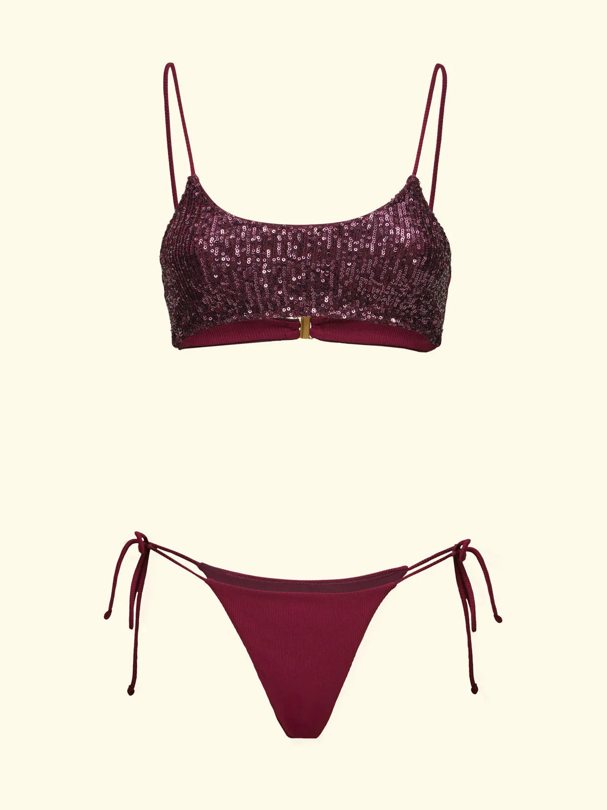 Women's Bikinis F**K Fixed Top with Slip Adjustable Bordeaux SW0602-BD