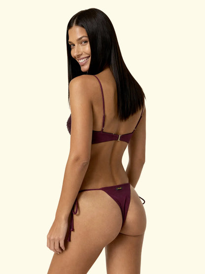 Women's Bikinis F**K Fixed Top with Slip Adjustable Bordeaux SW0602-BD