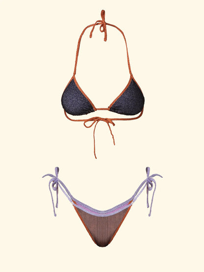 Women's Bikinis F**K Triangle with Slip Multicolor thong SW0630-MC