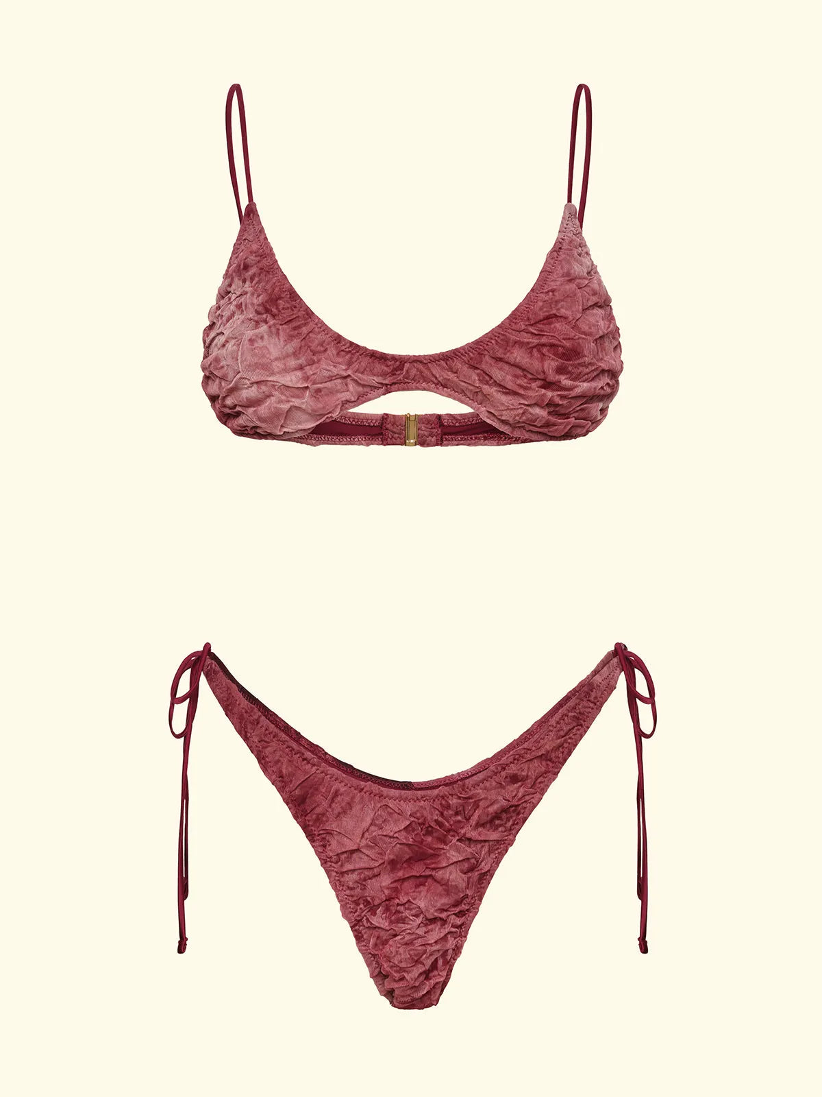 Women's Bikinis F**K Triangle with Slip American Adjustable Bordeaux SW0641-BD