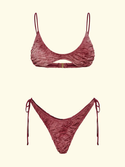 Women's Bikinis F**K Triangle with Slip American Adjustable Bordeaux SW0641-BD