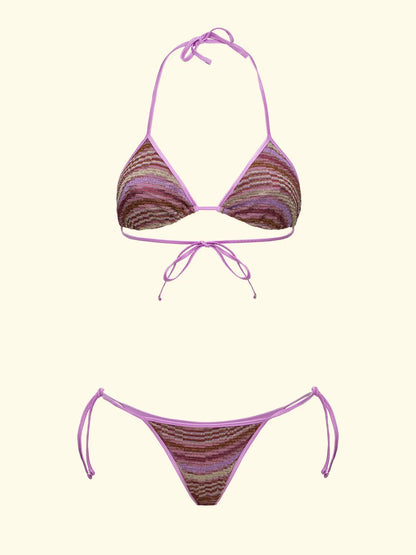 Women's Bikinis F**K Triangle with Slip Adjustable Multicolor SW0650-MC