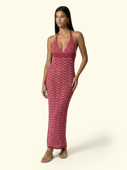 Women's Long Dress F**K Fuchsia SW0667-FX