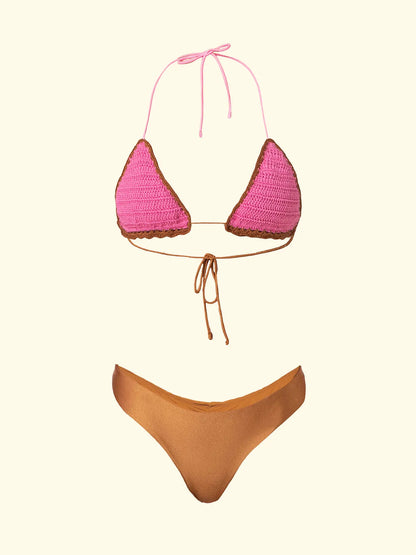 Women's Bikinis F**K Triangle with Slip Fixed culotte Gold SW0701-GD