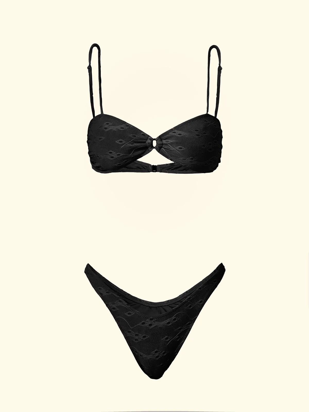 Women's Bikinis F**K Top with Slip American Fixed Black SW0721-BK