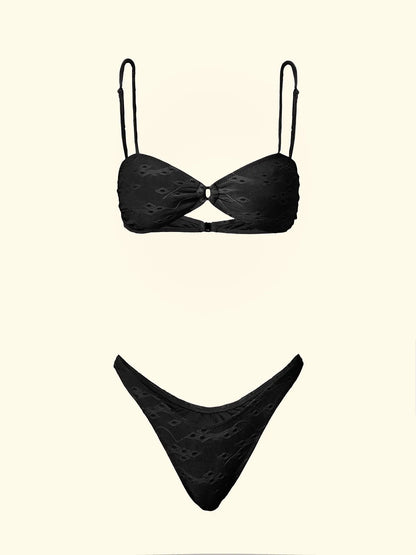 Women's Bikinis F**K Top with Slip American Fixed Black SW0721-BK