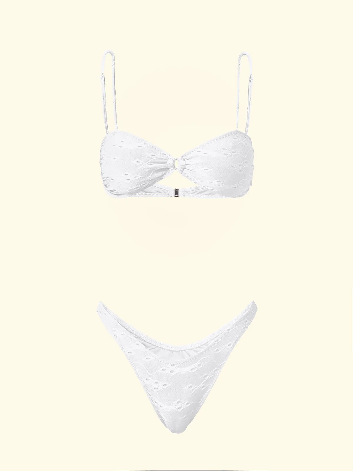 Women's Bikinis F**K Top with Slip American Fixed White SW0721-WH