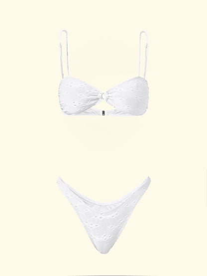 Women's Bikinis F**K Top with Slip American Fixed White SW0721-WH