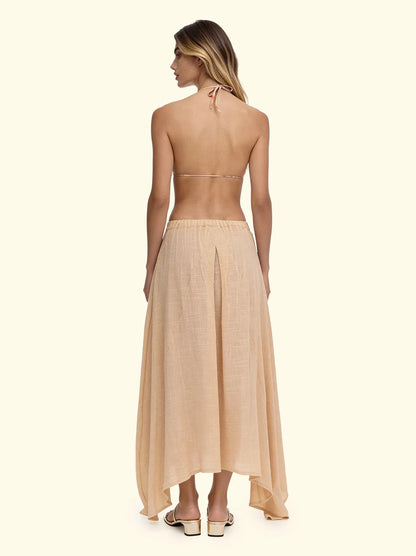 Women's Long Skirt F**K Beige SW0739-BG