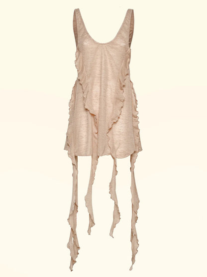 Short Women's Dress F**K Beige SW0746-BG