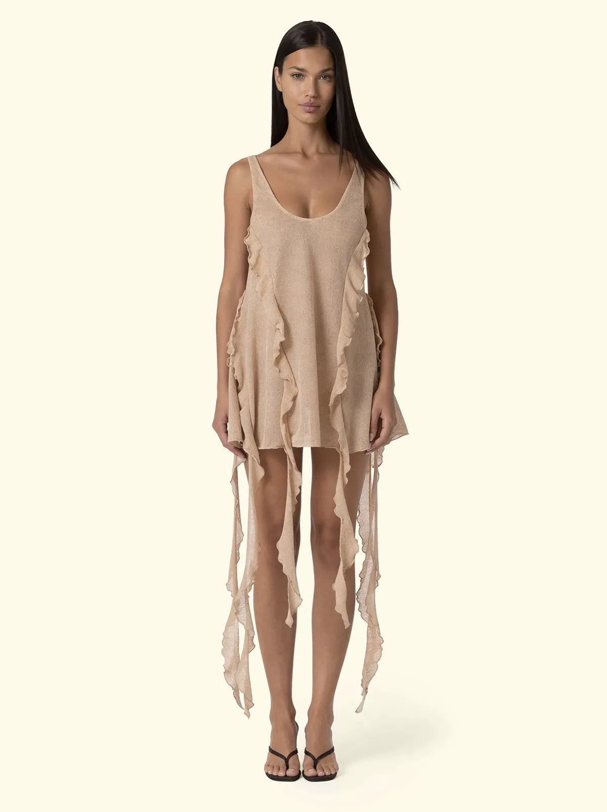 Short Women's Dress F**K Beige SW0746-BG
