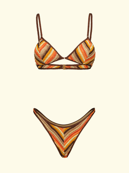 Women's Bikinis F**K Top with Slip Fixed American Brown SW0752-BN