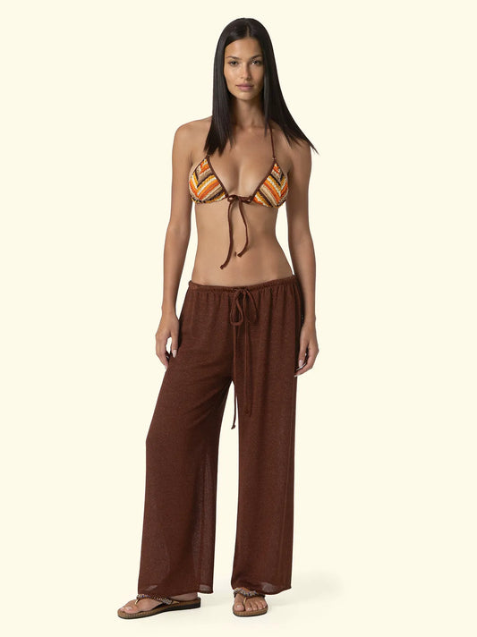 Women's Palazzo Trousers F**K Brown SW0757-BN
