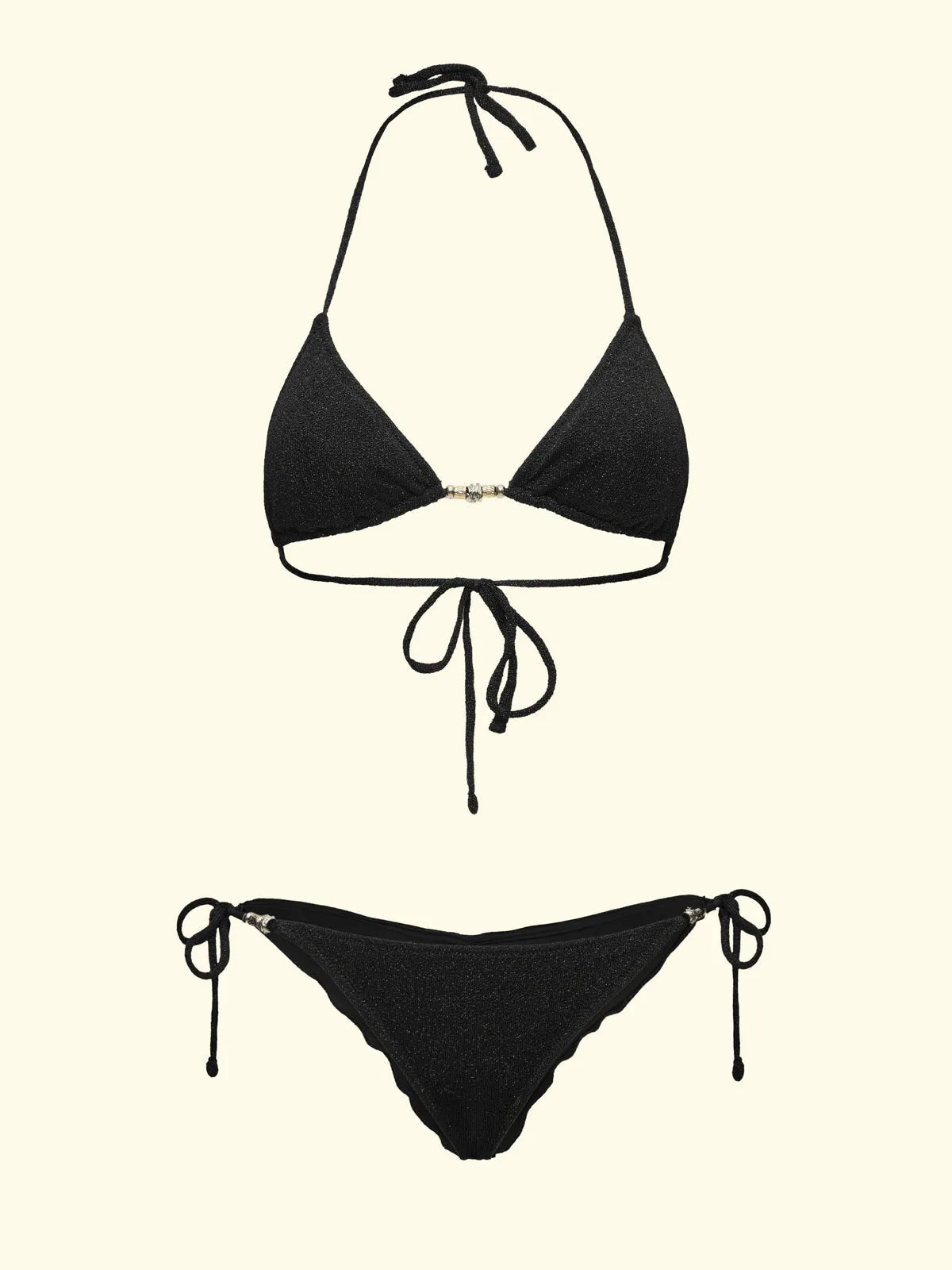 Women's Bikinis F**K Triangle with Slip Adjustable Black SW1100-BK