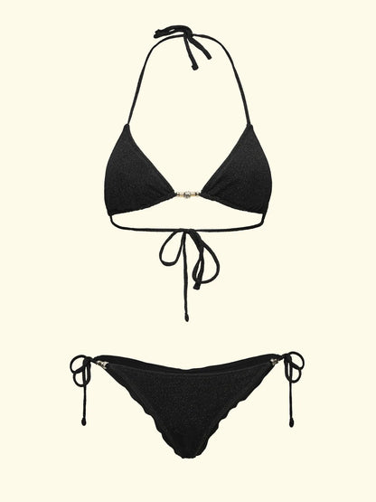 Women's Bikinis F**K Triangle with Slip Adjustable Black SW1100-BK