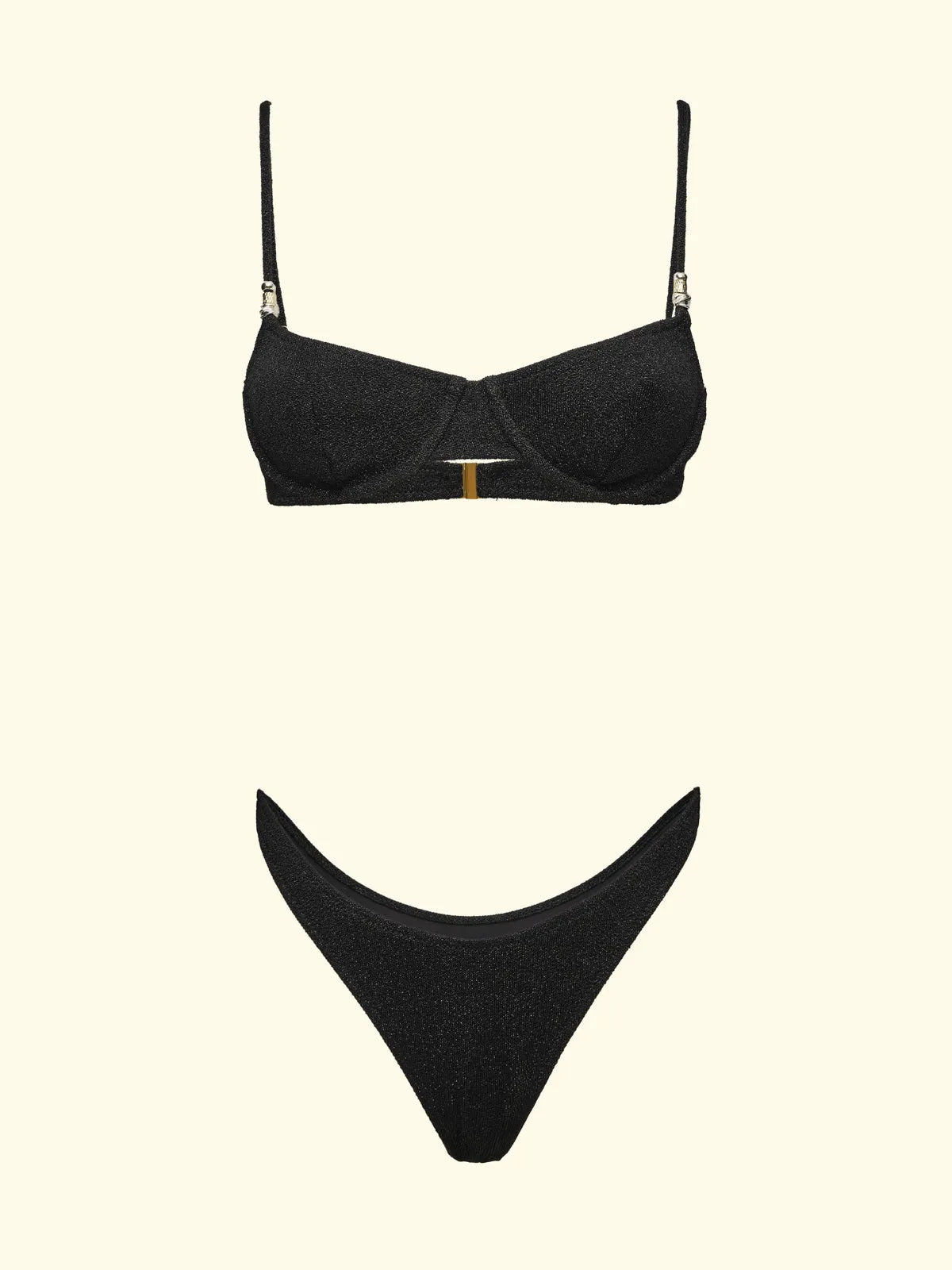 Women's Bikinis F**K Bra with Ferretto and Slip American Fixed Black SW1101-BK