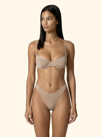 Women's Bikinis F**K Bra with Ferretto and Slip American Fixed Gold SW1101-GD