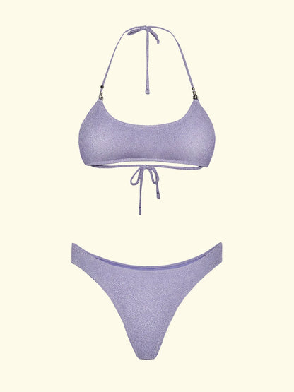 Women's Bikinis F**K Adjustable Top with Slip Lilac Fixed Briefs SW1102-LC