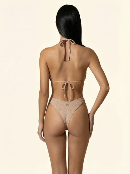 Women's Bikinis F**K Triangle with Slip American Fixed Brown SW1110-BN