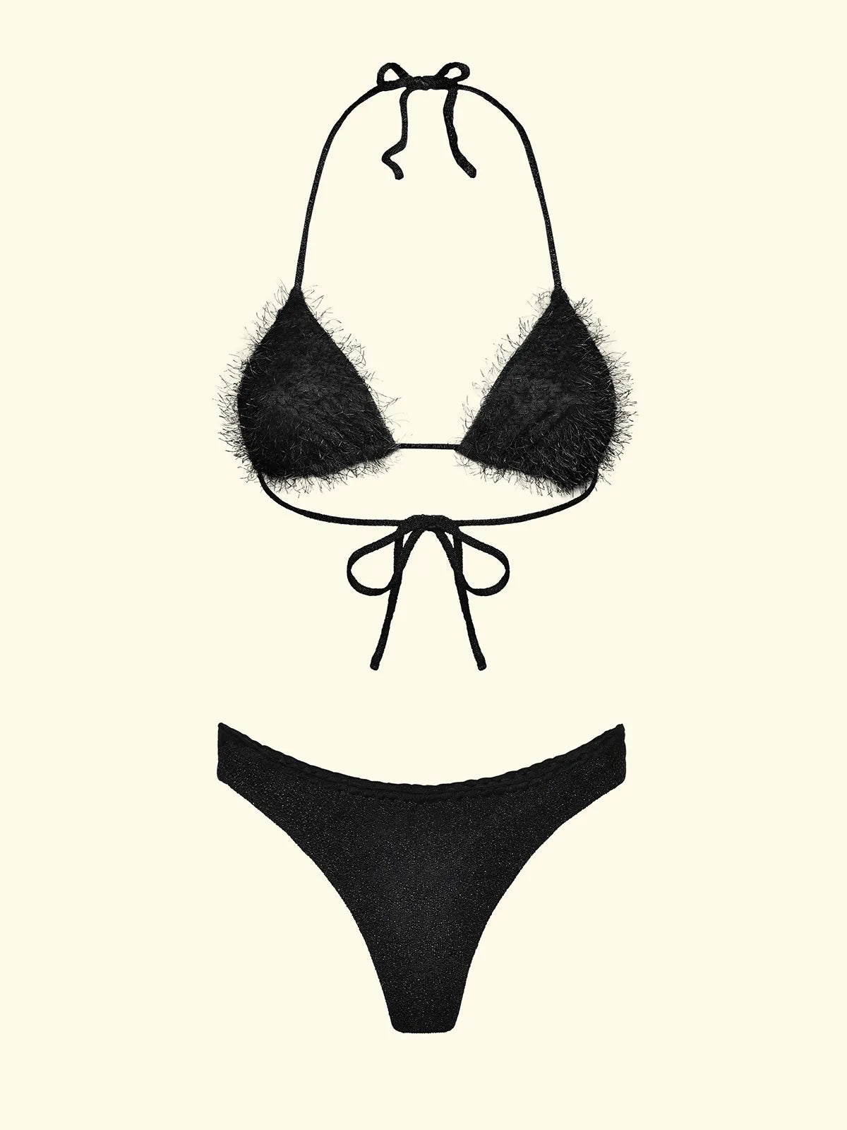 Women's Bikinis F**K Triangle with Slip Black Thong SW1120-BK