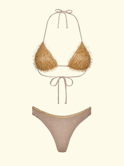 Women's Bikinis F**K Triangle with Slip Gold thong SW1120-GD