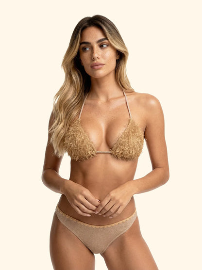 Women's Bikinis F**K Triangle with Slip Gold thong SW1120-GD