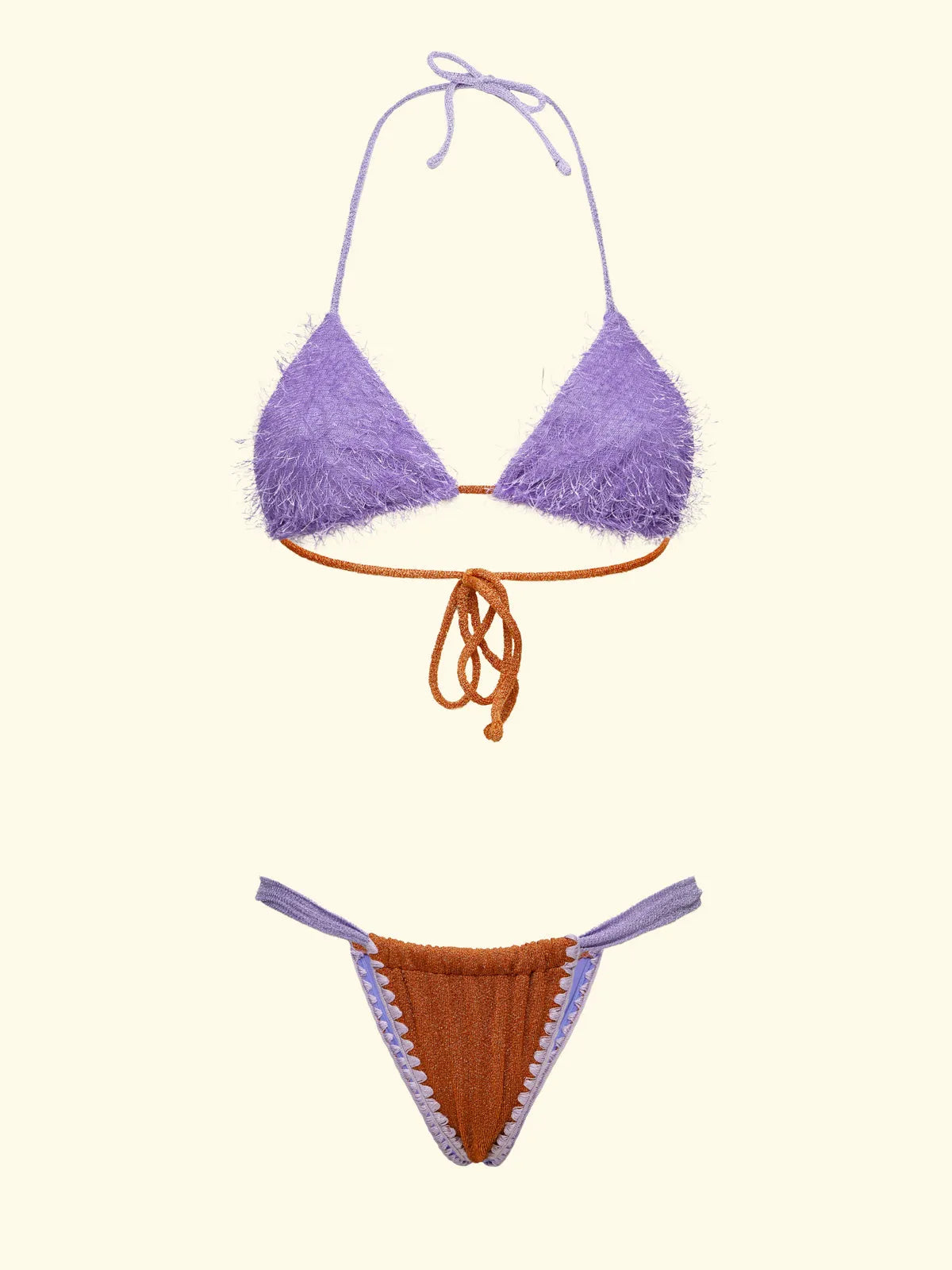 Women's Bikinis F**K Triangle with Slip Brazilian Fixed Orange SW1121-OR