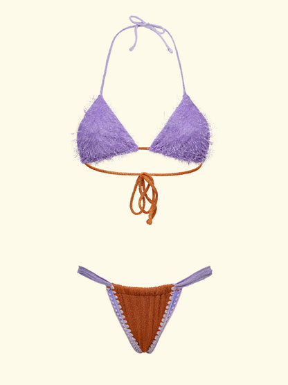 Women's Bikinis F**K Triangle with Slip Brazilian Fixed Orange SW1121-OR
