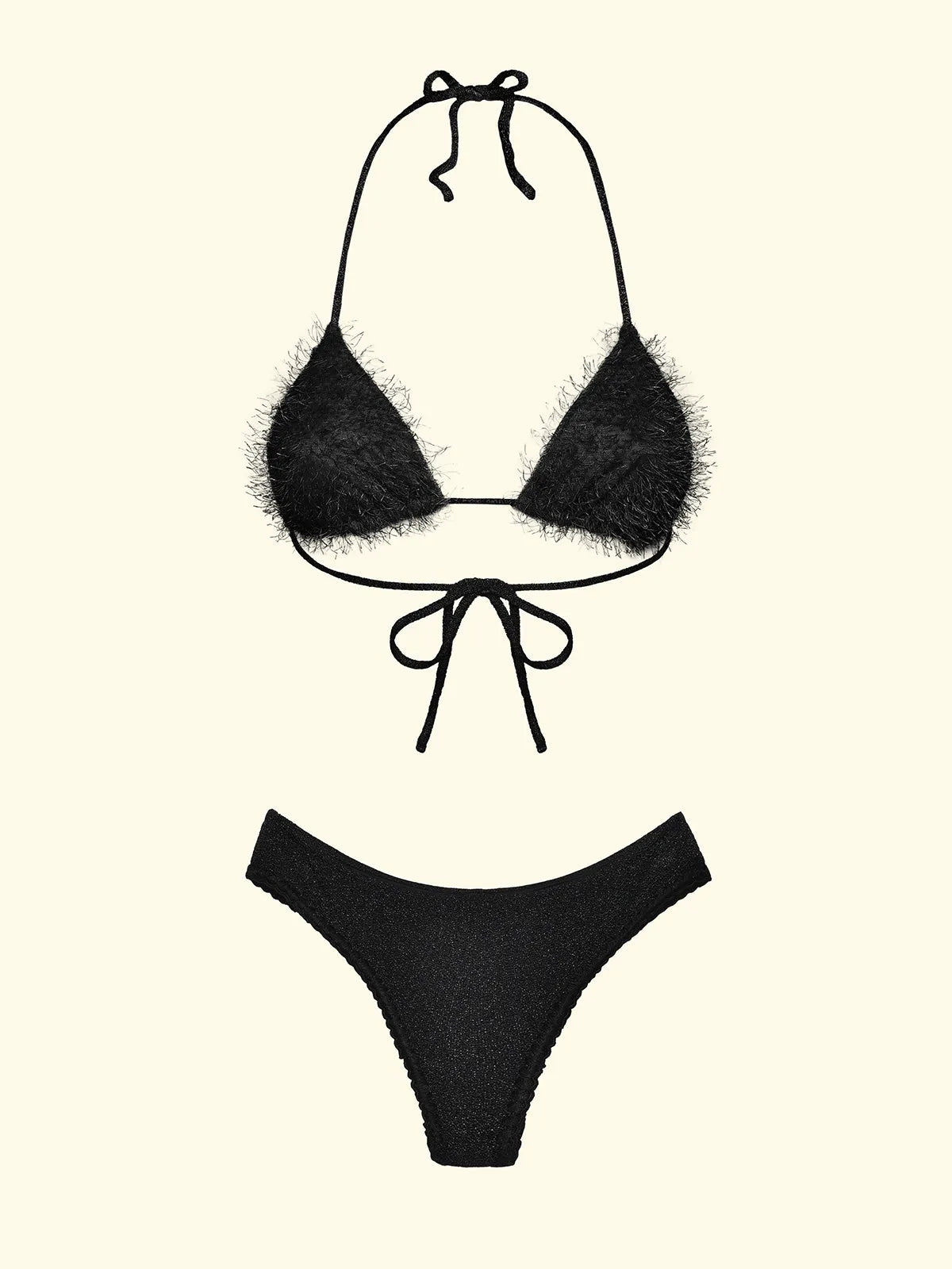Women's Bikinis F**K Triangle with Slip Black Fixed Briefs SW1122-BK