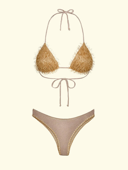Women's Bikinis F**K Triangle with Slip Gold Fixed Briefs SW1122-GD