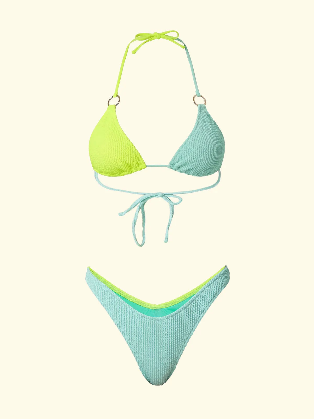 Women's Bikinis F**K Triangle with Slip American Fixed Water Green SW1200-AQ