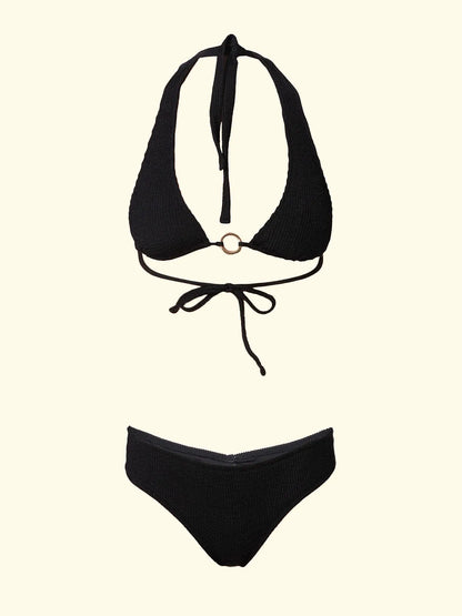 Women's Bikinis F**K High Triangle with Slip Black Fixed Briefs SW1201-BK